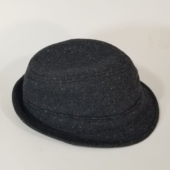 Ben Sherman Hipster Style Fedora Hat Mens S/M Dark Gray Wool Blend Tweed - Picture 3 of 6